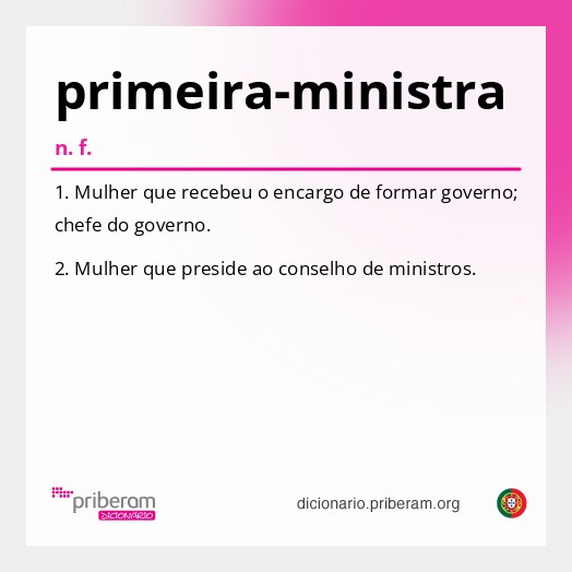 Significado de primeira-ministra