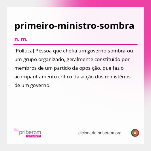 Significado de primeiro-ministro-sombra