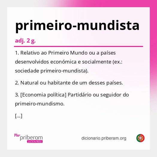 Significado de primeiro-mundista