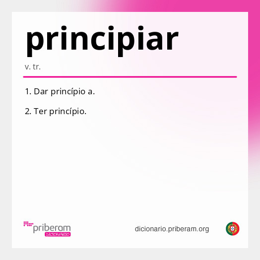 Significado de principiar