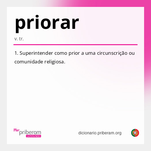 Significado de priorar