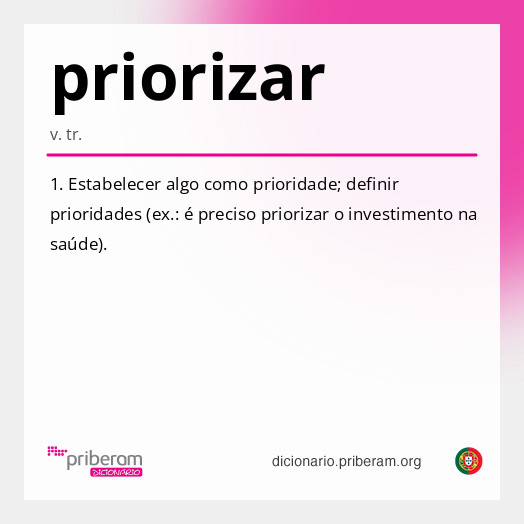 Significado de priorizar