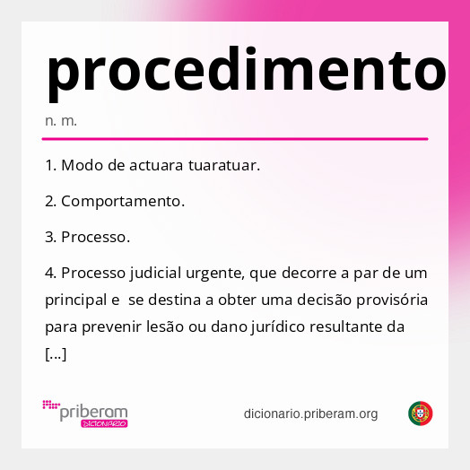 Significado de procedimento