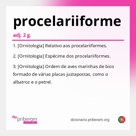 Significado de procelariiforme