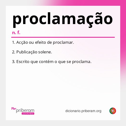 Significado de proclamação