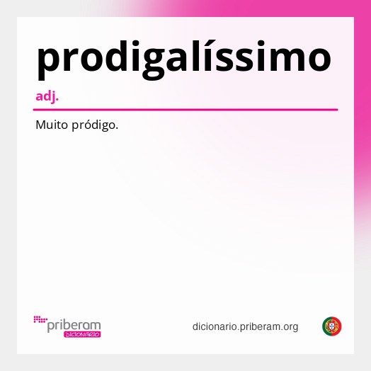 Significado de prodigalíssimo