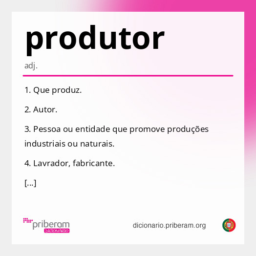 Significado de produtor