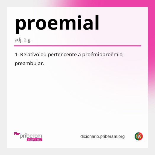 Significado de proemial