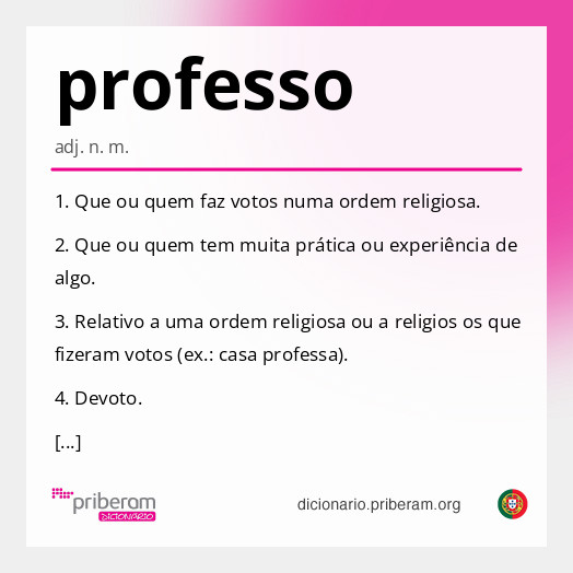 Significado de professo