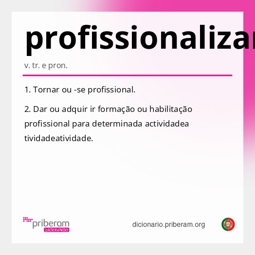 Significado de profissionalizar