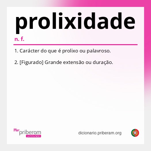 Significado de prolixidade