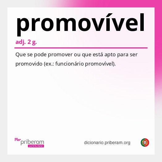 Significado de promovível