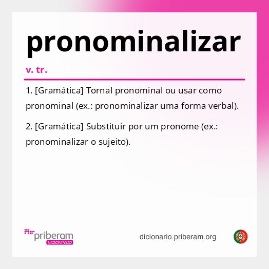Significado de pronominalizar
