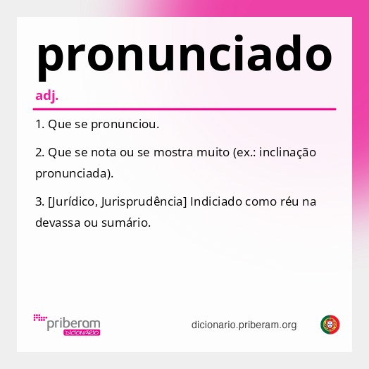 Significado de pronunciado