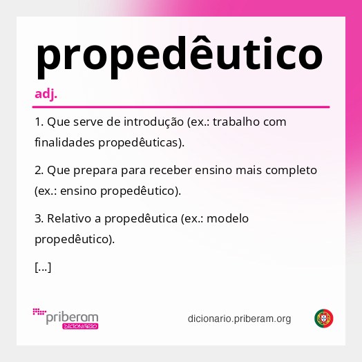 Significado de propedêutico