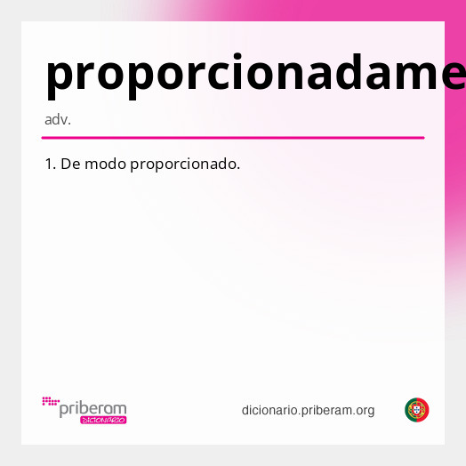 Significado de proporcionadamente