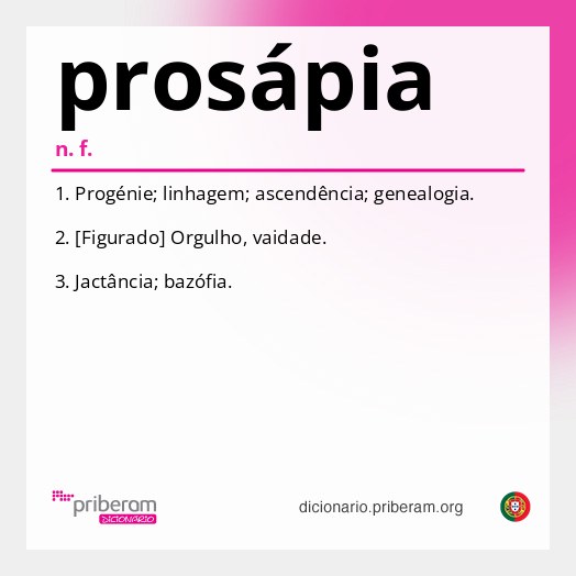 Significado de prosápia