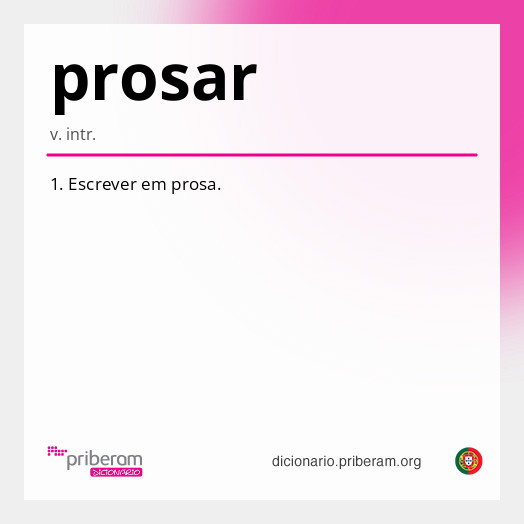 Significado de prosar