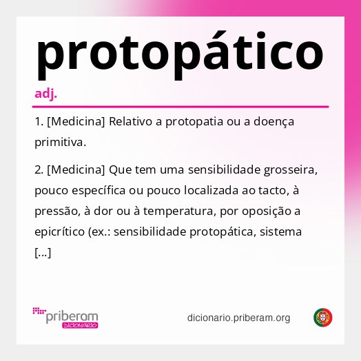 Significado de protopático