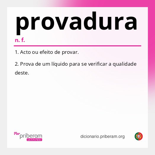 Significado de provadura