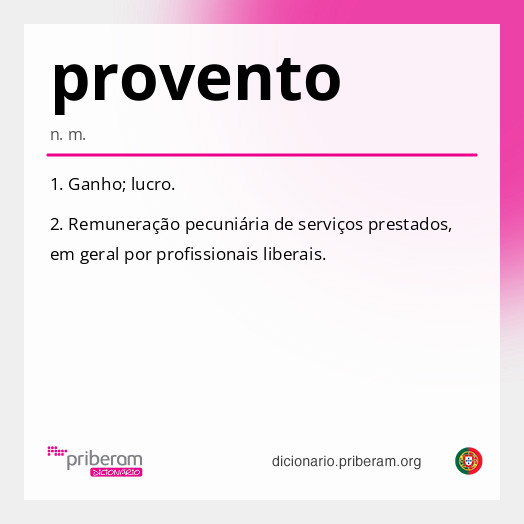 Significado de provento