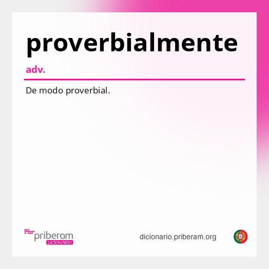 Significado de proverbialmente