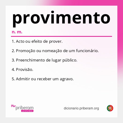 Significado de provimento