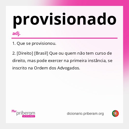 Significado de provisionado