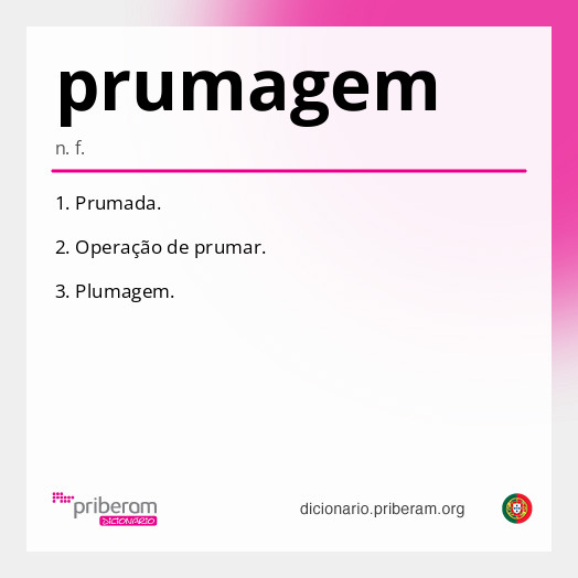 Significado de prumagem