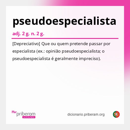 Significado de pseudoespecialista