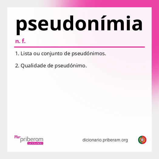Significado de pseudonímia