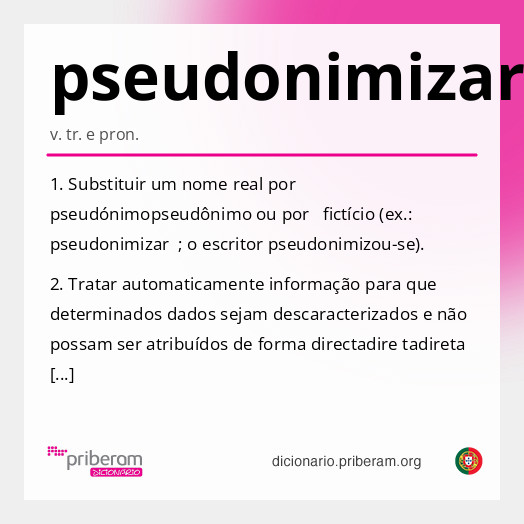 Significado de pseudonimizar