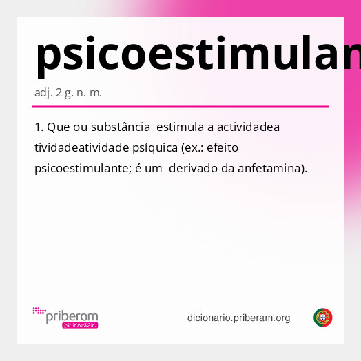 Significado de psicoestimulante