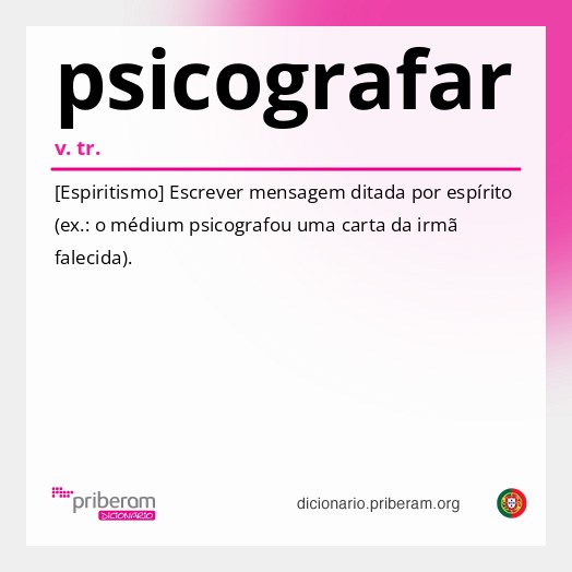 Significado de psicografar