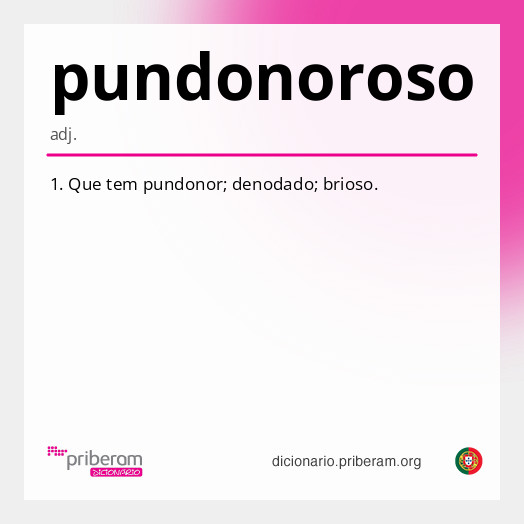 Significado de pundonoroso