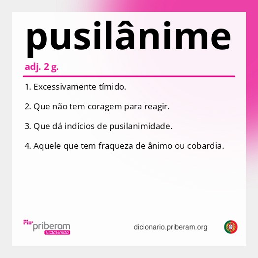 Significado de pusilânime
