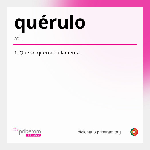 Significado de quérulo