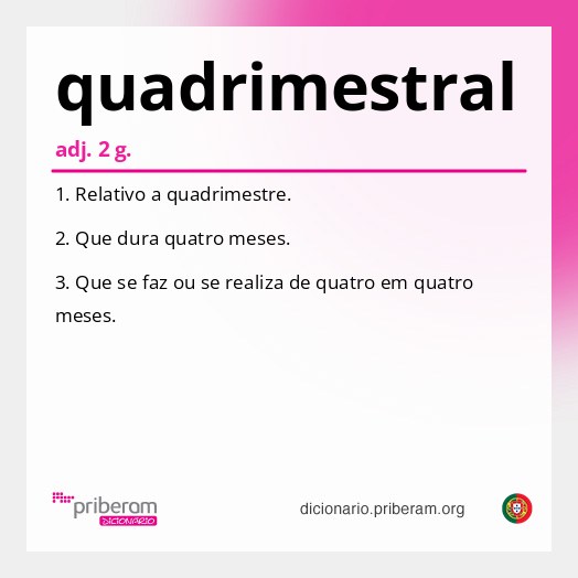 Significado de quadrimestral