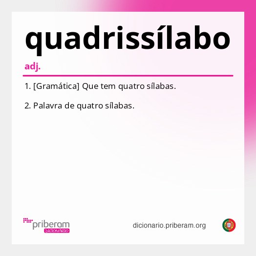 Significado de quadrissílabo