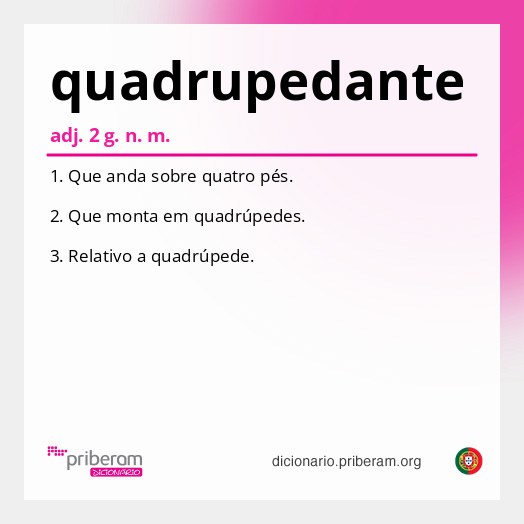 Significado de quadrupedante
