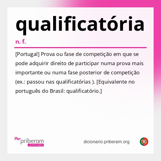 Significado de qualificatória