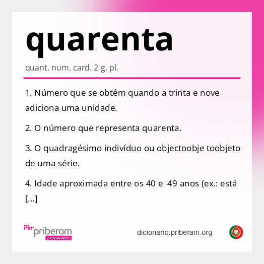 Significado de quarenta