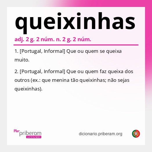Significado de queixinhas