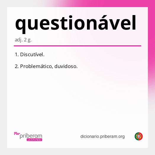 Significado de questionável