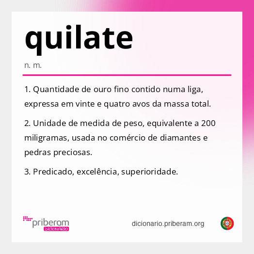 Significado de quilate