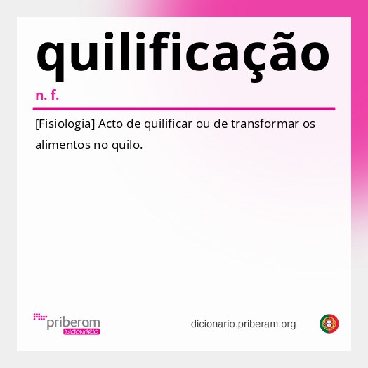 Significado de quilificação