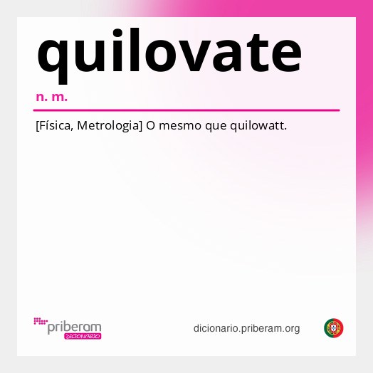 Significado de quilovate