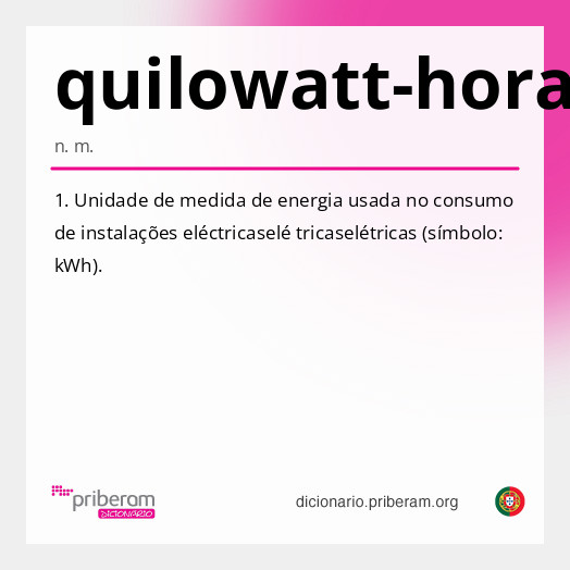 Significado de quilowatt-hora