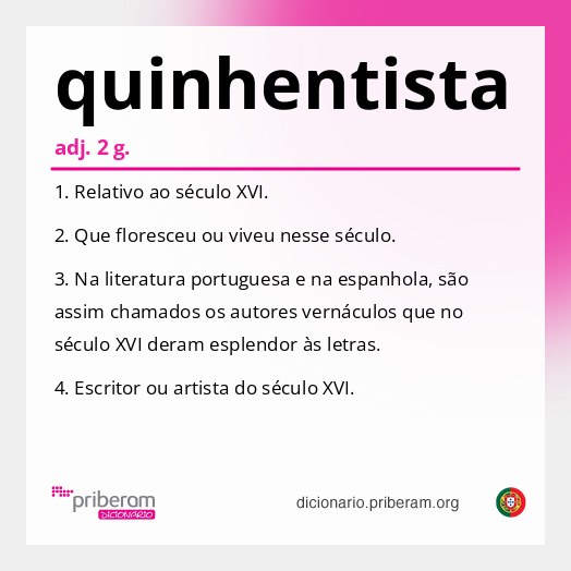 Significado de quinhentista