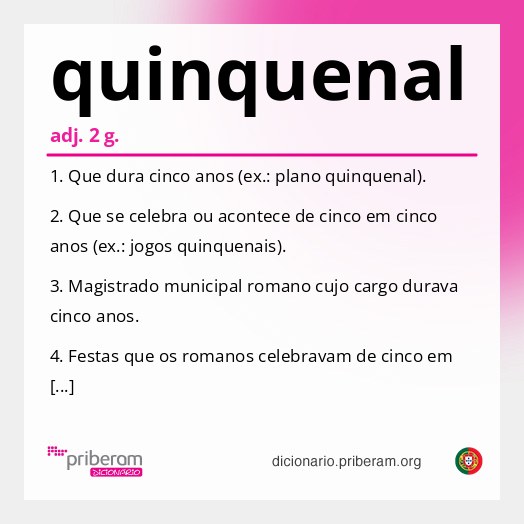Significado de quinquenal